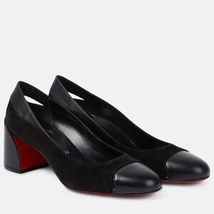 Chic Black Leather Block Heels